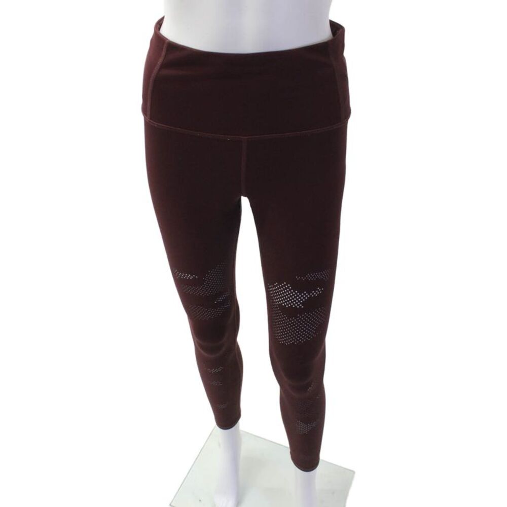 Athleta Women's High Waist Full Length Mesh Ankle Legging Burgundy Size XS